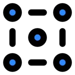 Circle Five Line SVG Icon